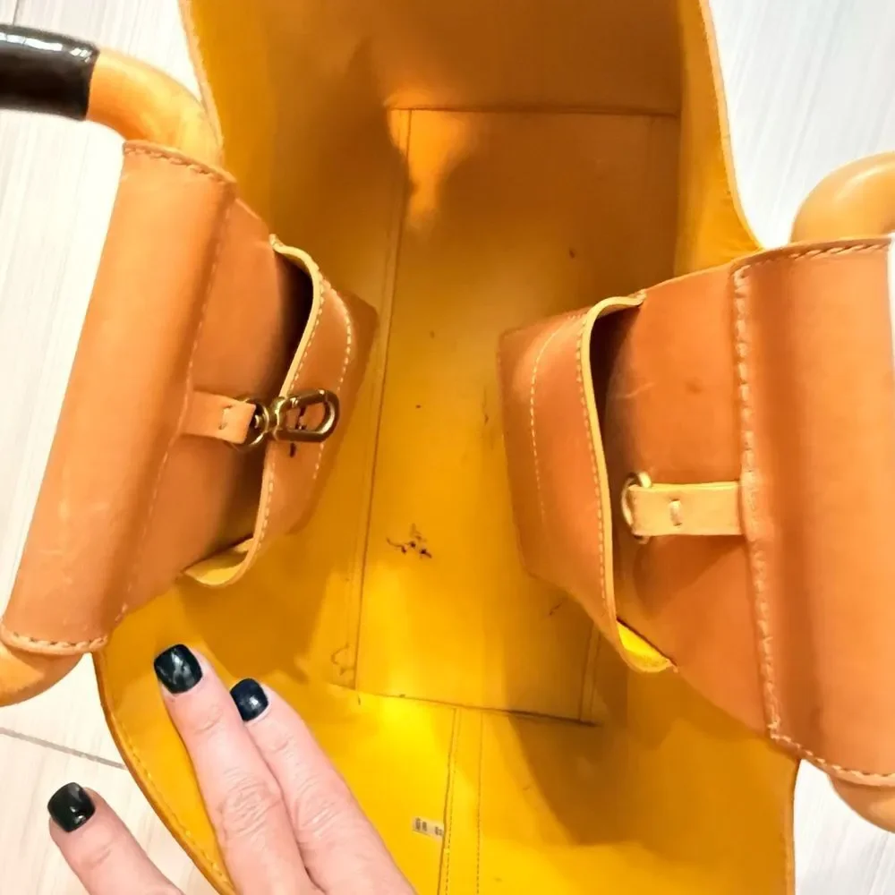 Tory Burch Tan and White Tote